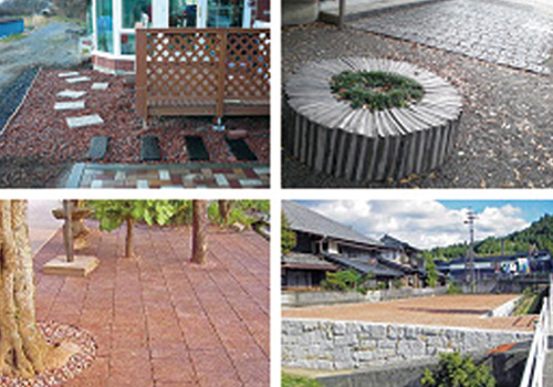 瓦を再利用したアート